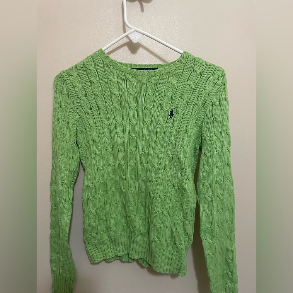 Ralph Lauren Polo Green Cableknit Sweater